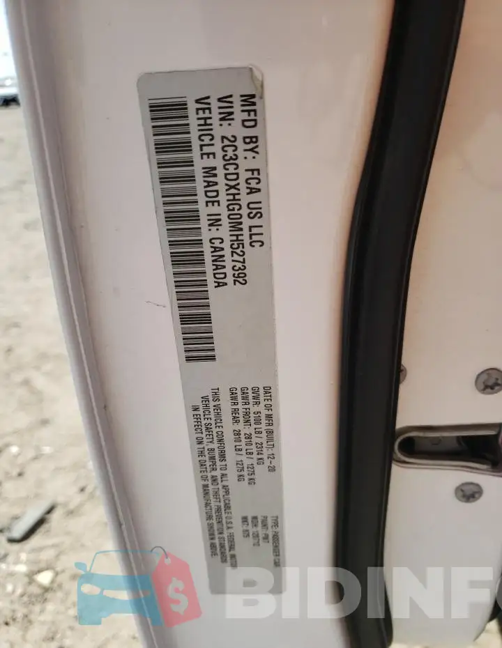 2C3CDXHG0MH527392 Photo# 13
