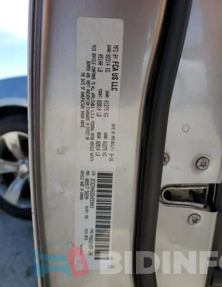 2C3CDXHG2GH293003 Photo# 12