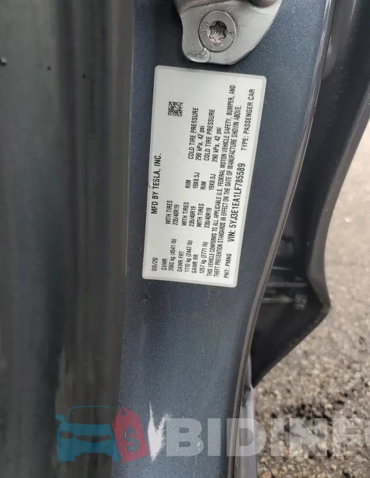 5YJ3E1EA1LF785589 Photo# 12