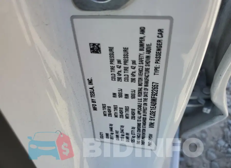 5YJ3E1EA8MF922657 Photo# 12