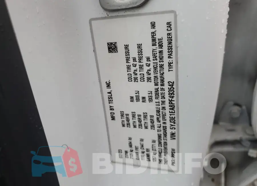 5YJ3E1EA8PF493542 Photo# 12