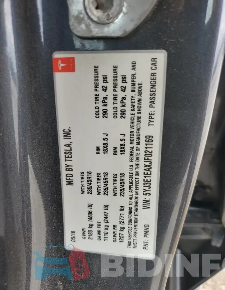 5YJ3E1EAXJF021169 Photo# 13
