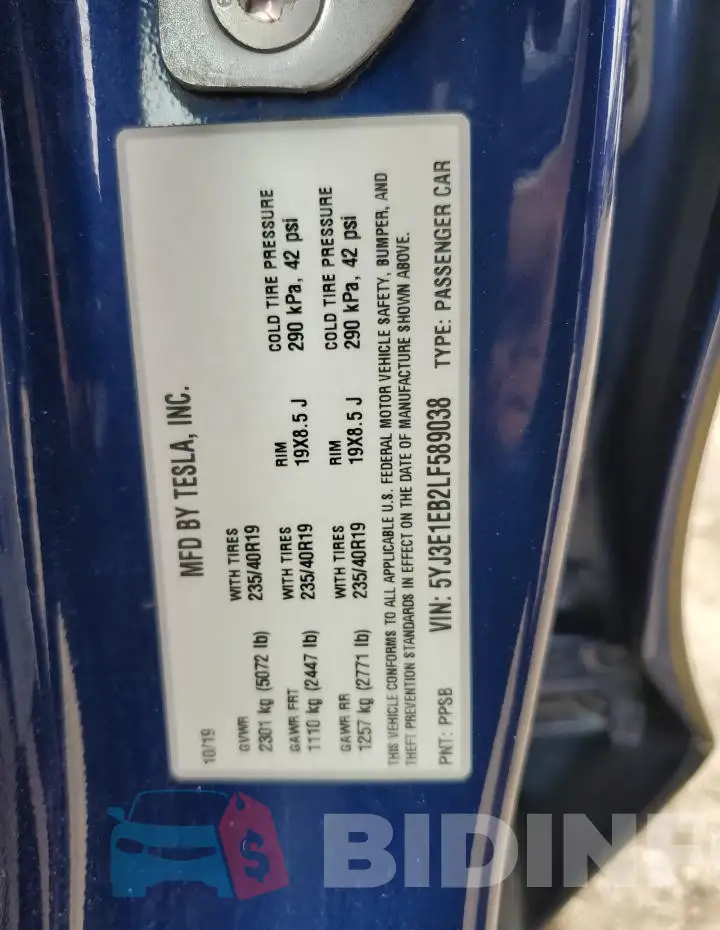 5YJ3E1EB2LF589038 Photo# 12