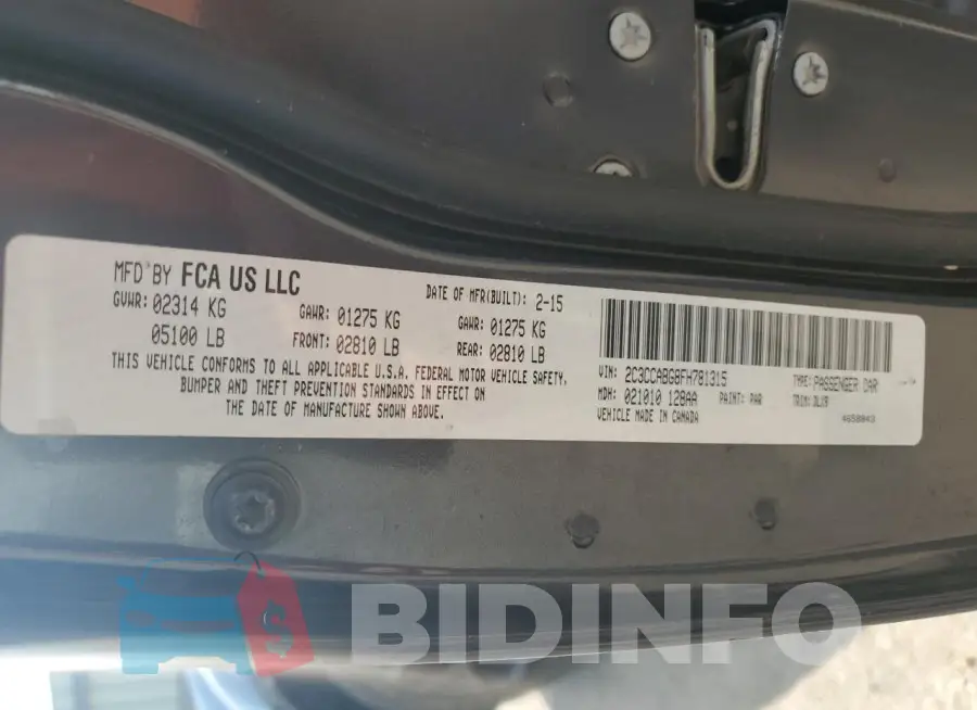 2C3CCABG8FH781315 Photo# 13