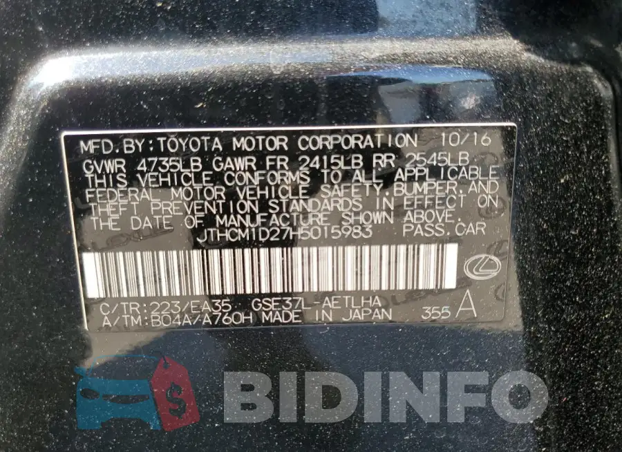 JTHCM1D27H5015983 Photo# 12