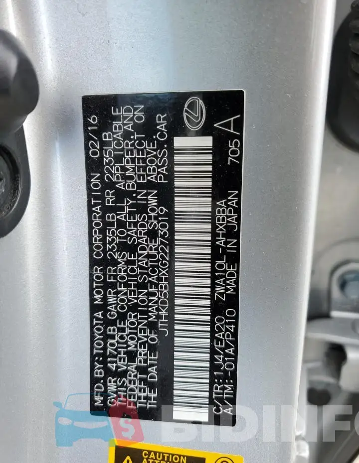 JTHKD5BHXG2273019 Photo# 13
