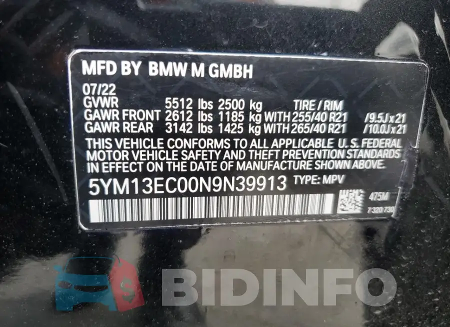5YM13EC00N9N39913 Photo# 14