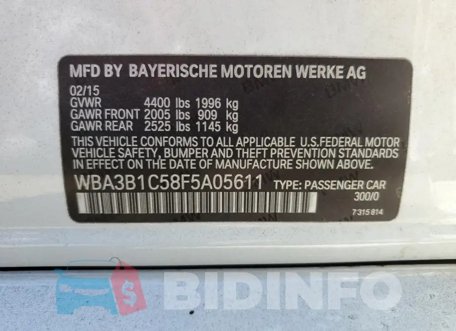 WBA3B1C58F5A05611 Photo# 12
