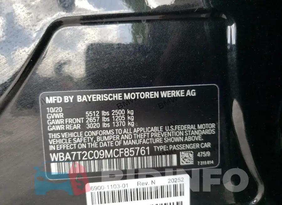 WBA7T2C09MCF85761 Photo# 13