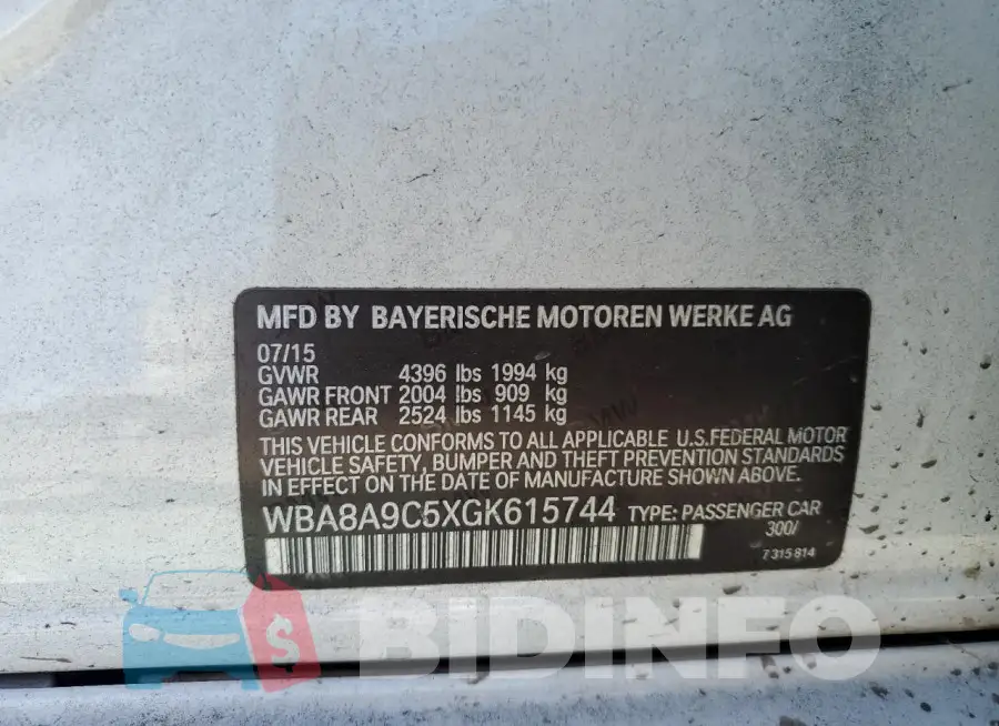 WBA8A9C5XGK615744 Photo# 12