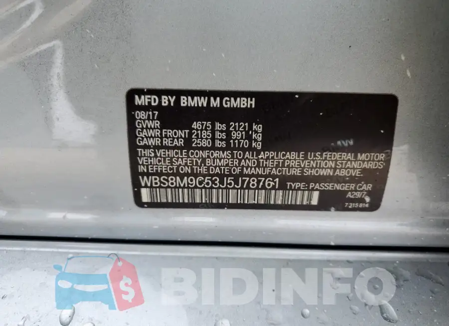 WBS8M9C53J5J78761 Photo# 13
