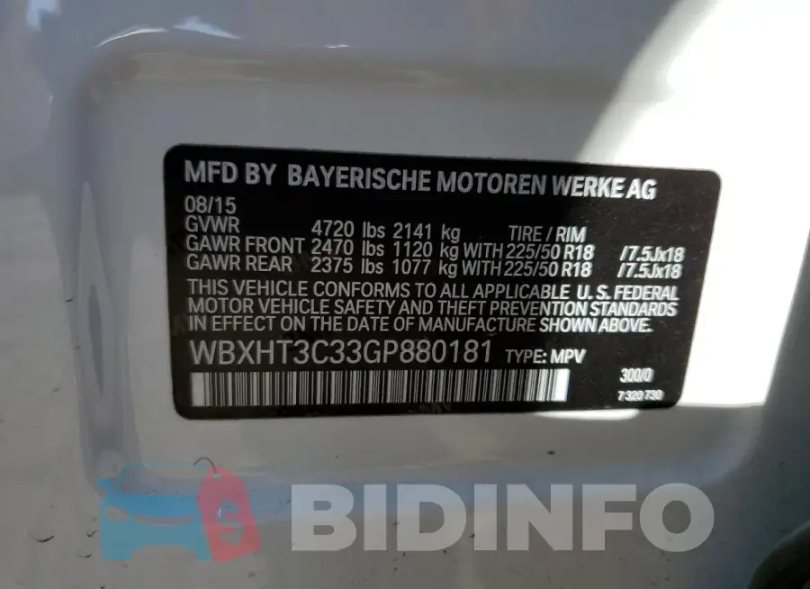 WBXHT3C33GP880181 Photo# 13