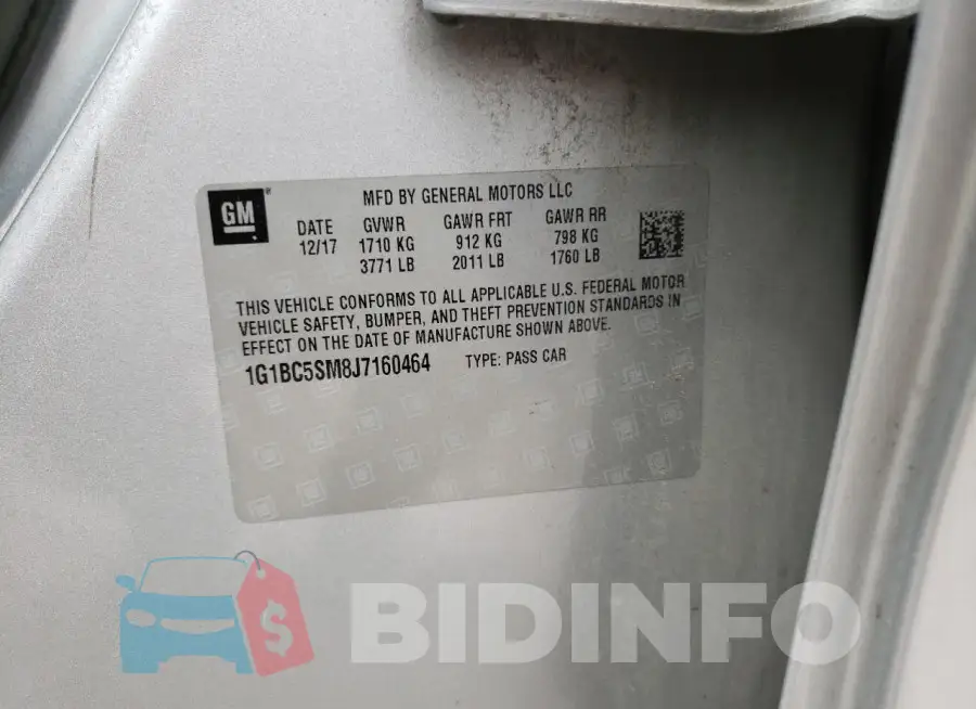 1G1BC5SM8J7160464 Photo# 12