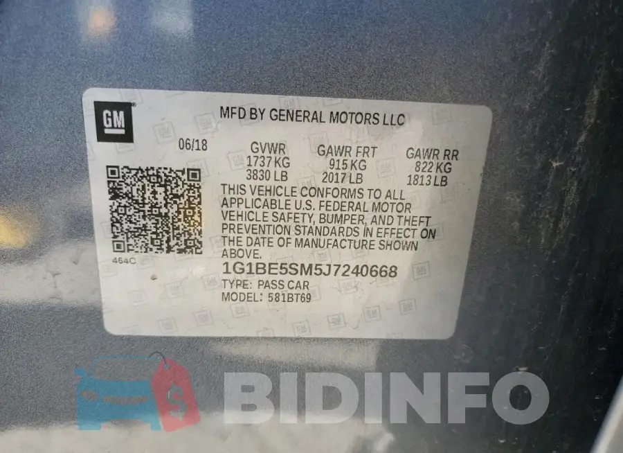 1G1BE5SM5J7240668 Photo# 12