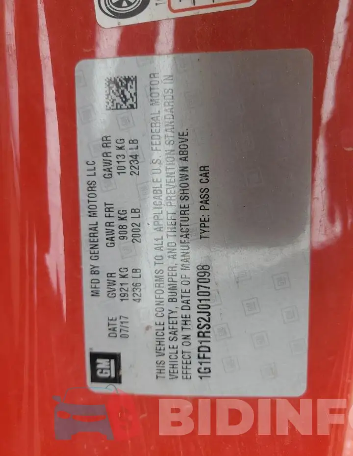 1G1FD1RS2J0107098 Photo# 12