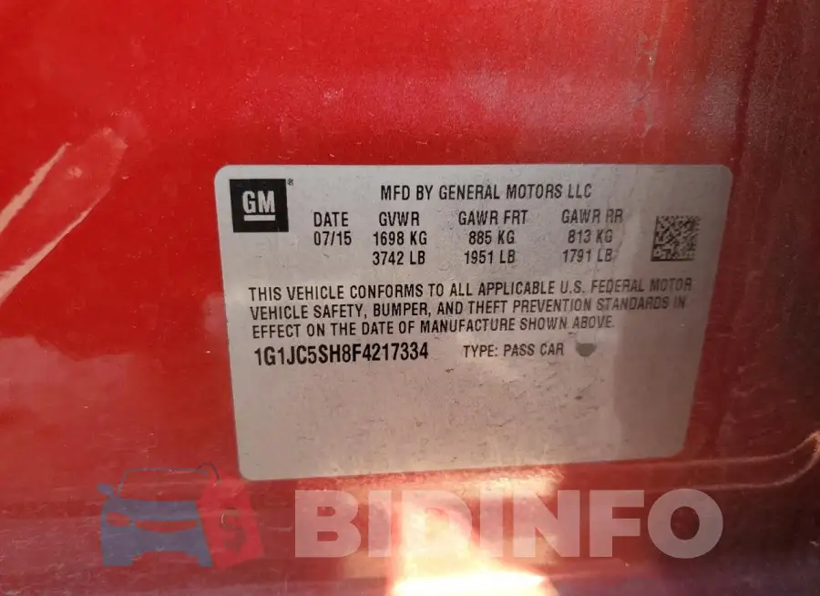 1G1JC5SH8F4217334 Photo# 12