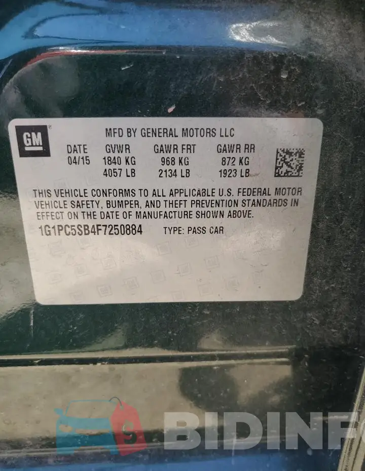 1G1PC5SB4F7250884 Photo# 12