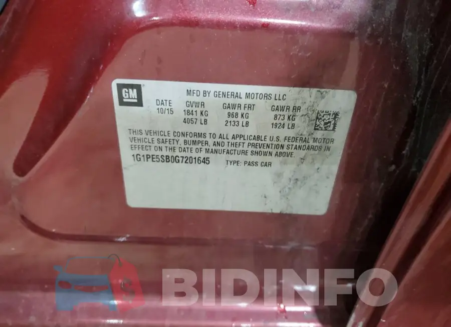 1G1PE5SB0G7201645 Photo# 12