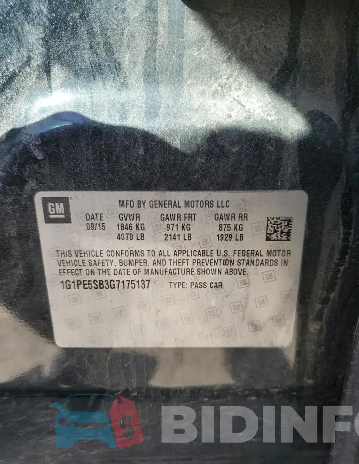 1G1PE5SB3G7175137 Photo# 12