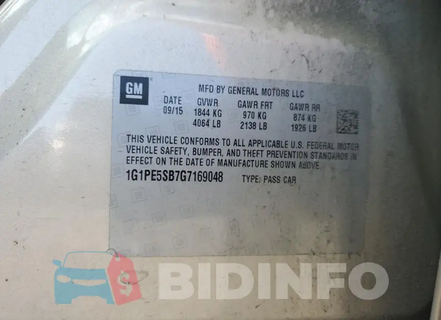 1G1PE5SB7G7169048 Photo# 12