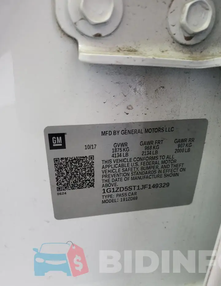 1G1ZD5ST1JF149329 Photo# 13