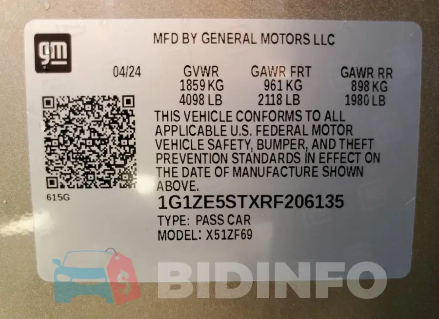 1G1ZE5STXRF206135 Photo# 12