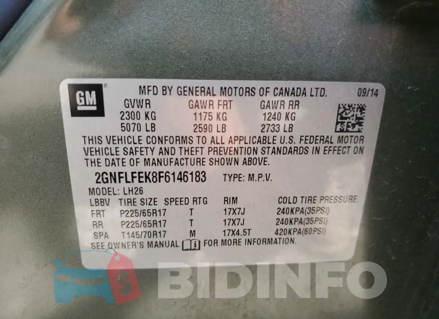 2GNFLFEK8F6146183 Photo# 13