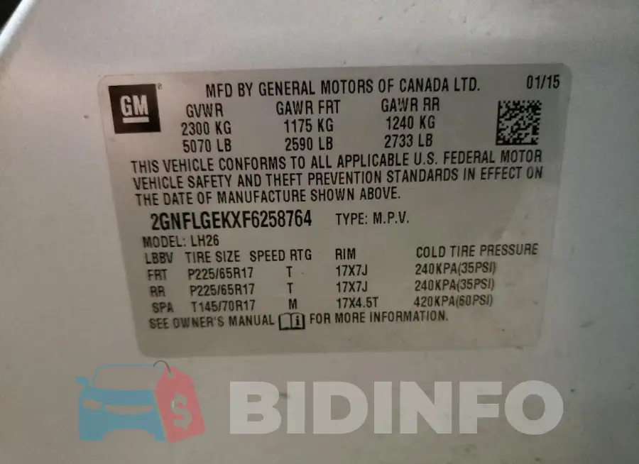 2GNFLGEKXF6258764 Photo# 12