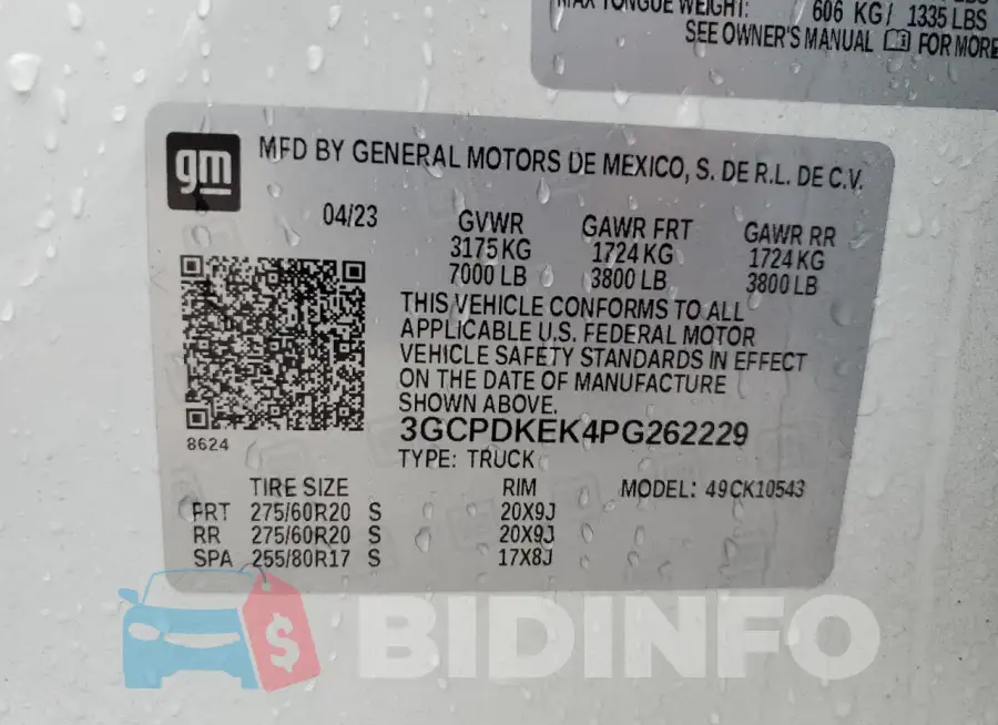 3GCPDKEK4PG262229 Photo# 13