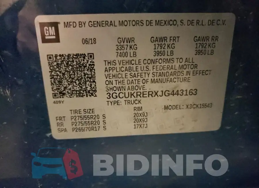 3GCUKRERXJG443163 Photo# 12