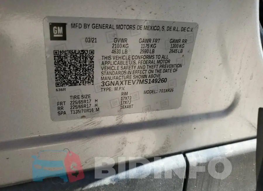 3GNAXTEV7MS149260 Photo# 13