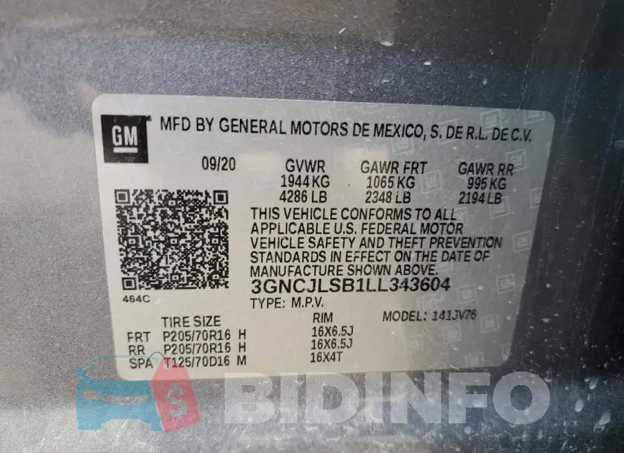 3GNCJLSB1LL343604 Photo# 12