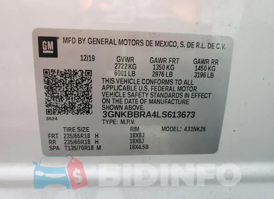 3GNKBBRA4LS613673 Photo# 13