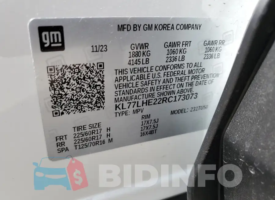 KL77LHE22RC173073 Photo# 13