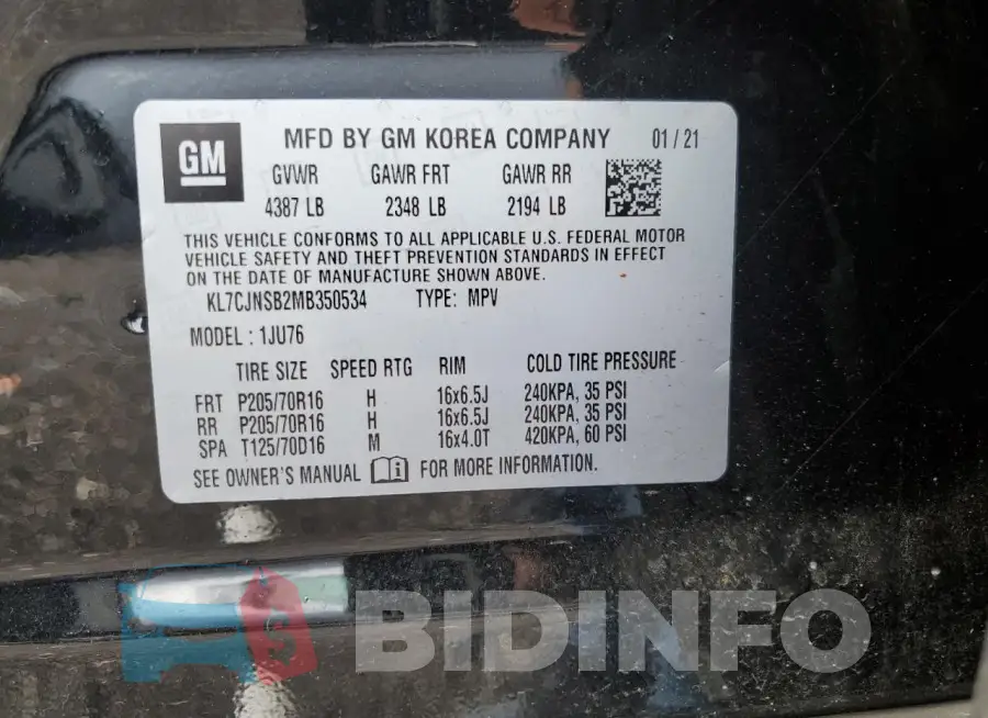 KL7CJNSB2MB350534 Photo# 12