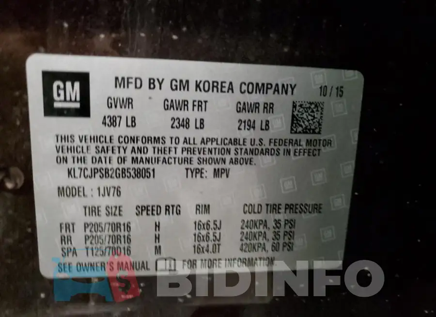 KL7CJPSB2GB538051 Photo# 13