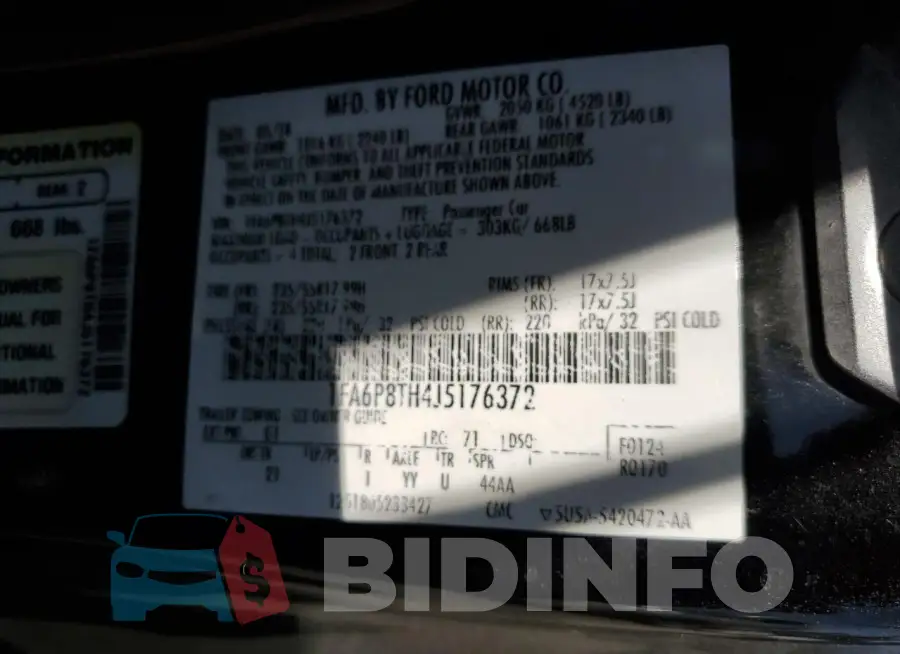 1FA6P8TH4J5176372 Photo# 13