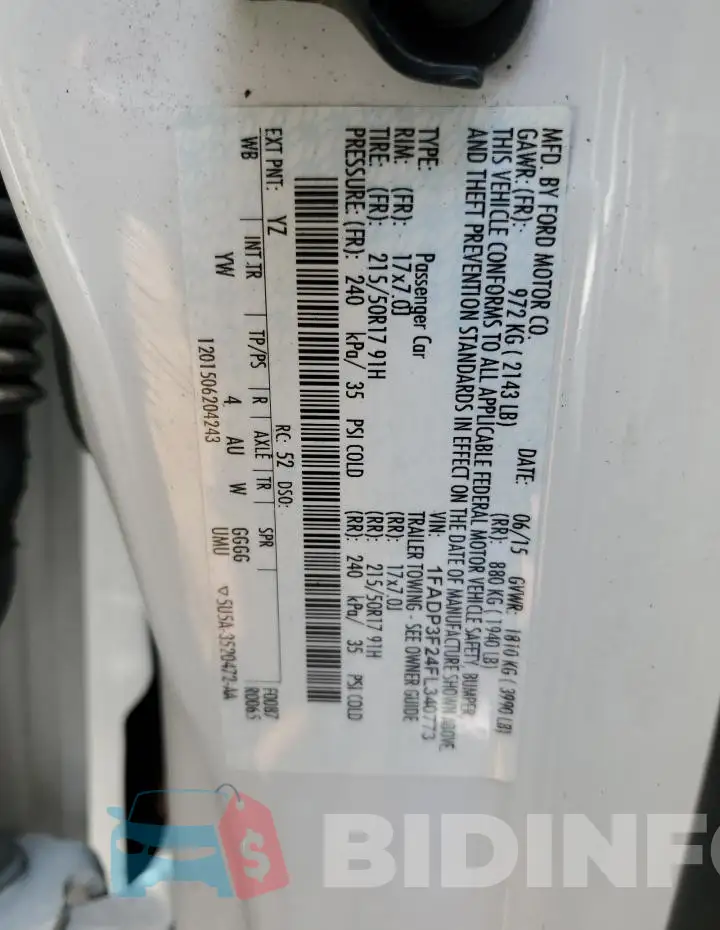 1FADP3F24FL340773 Photo# 12