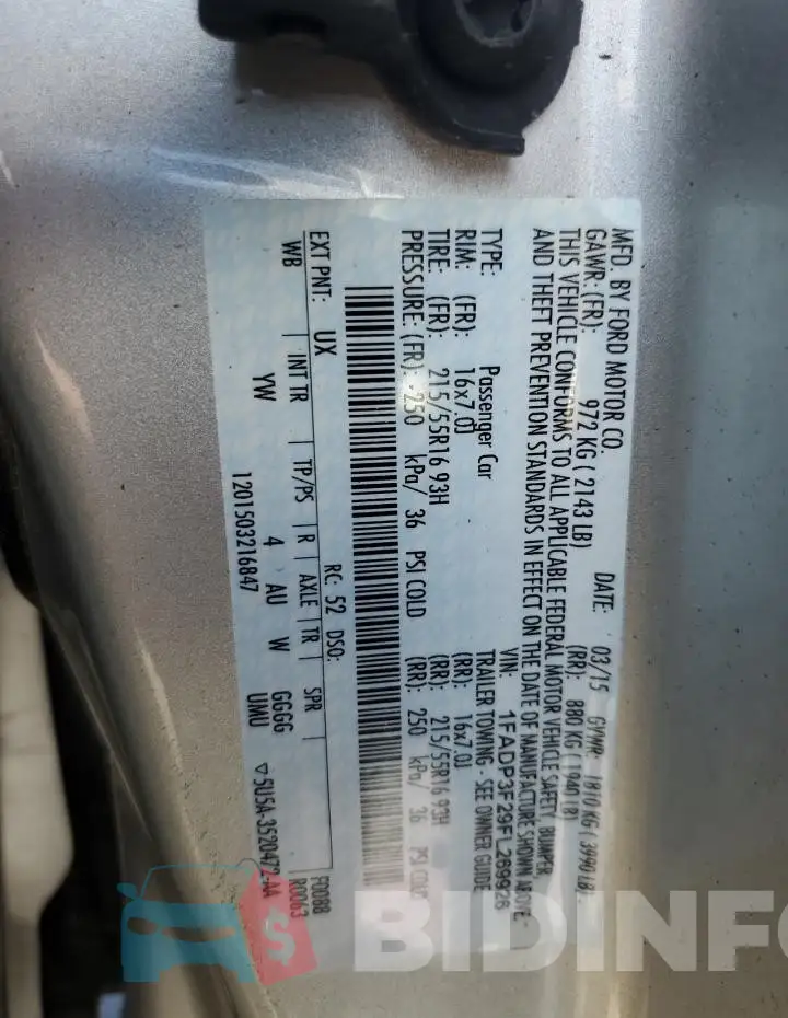 1FADP3F29FL269926 Photo# 12