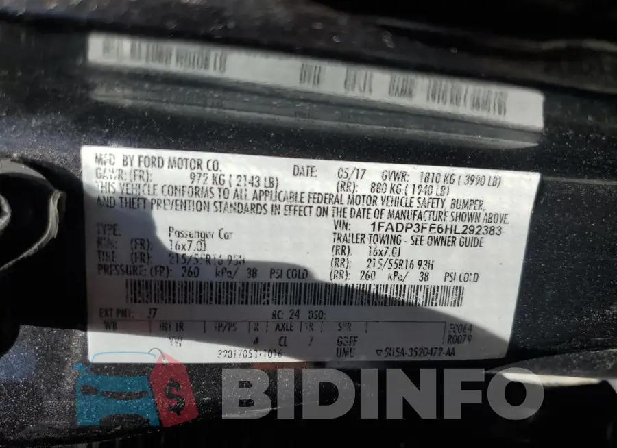 1FADP3FE6HL292383 Photo# 12
