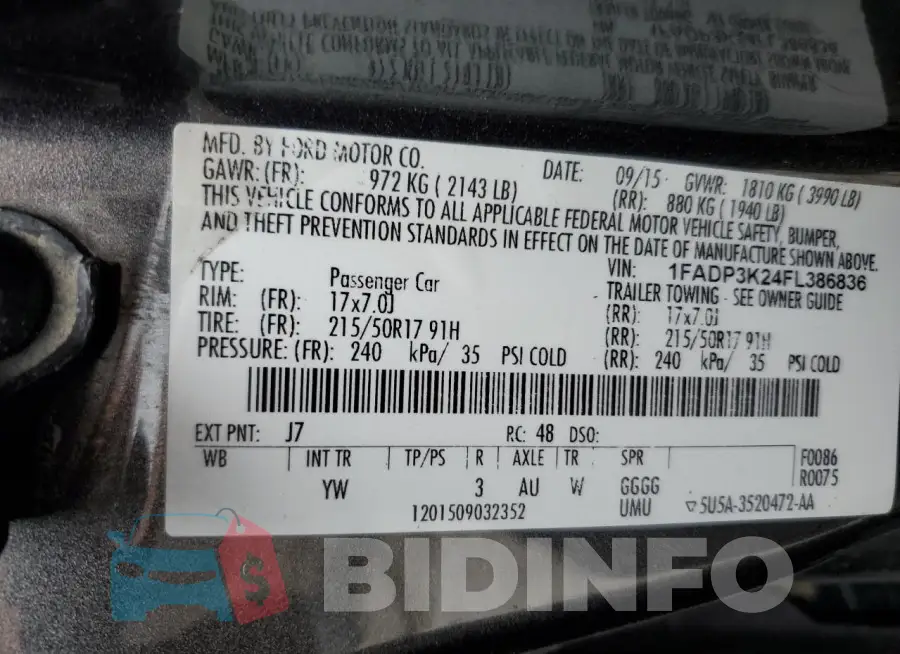 1FADP3K24FL386836 Photo# 12
