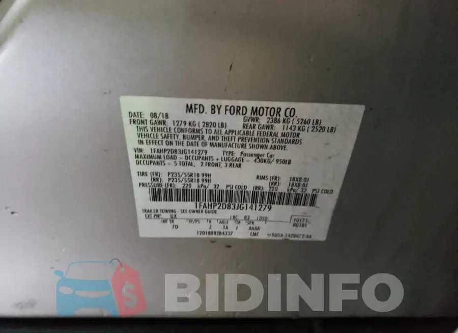 1FAHP2D83JG141279 Photo# 12