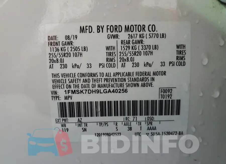1FMSK7DH9LGA40256 Photo# 13