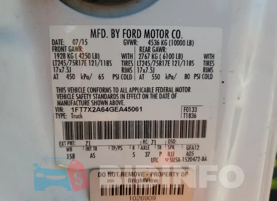 1FT7X2A64GEA45061 Photo# 12