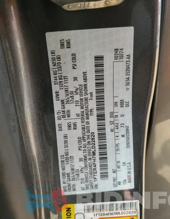 1FTER4FH7MLD22820 Photo# 13