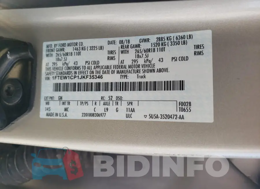 1FTEW1CP1JKF35346 Photo# 12