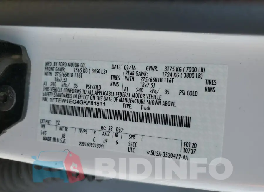 1FTEW1EG4GKF81811 Photo# 12