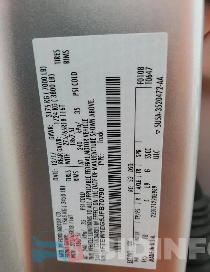 1FTEW1EG5JFB70790 Photo# 12