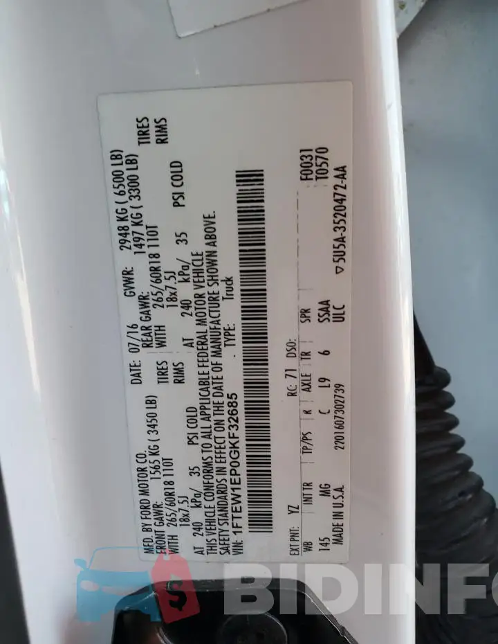 1FTEW1EP0GKF32685 Photo# 12