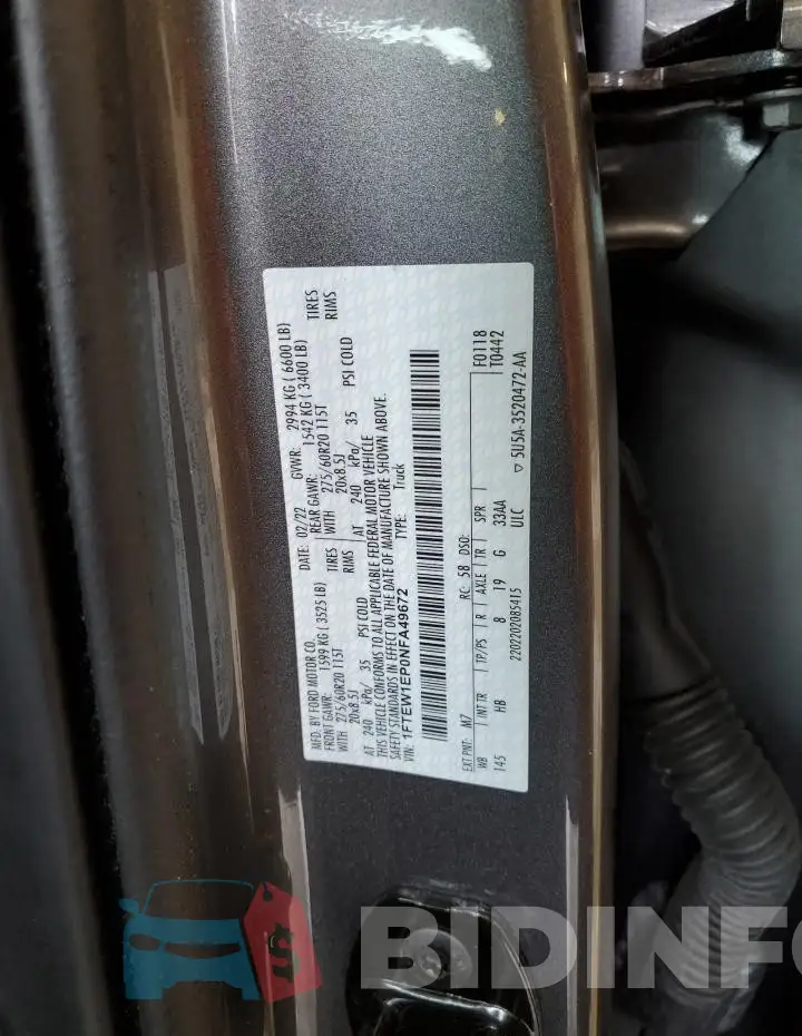 1FTEW1EP0NFA49672 Photo# 13